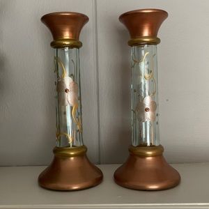 Glass candleholders